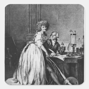 Antoine Laurent Lavoisier en zijn vrouw Vierkante Sticker