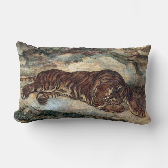 Antoine-Louis Barye Tiger in Repose Kussen (Voorkant)