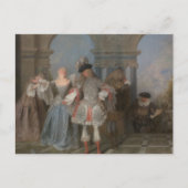 Antoine Watteau - de Franse Comedians Briefkaart (Voorkant)