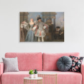 Antoine Watteau - de Franse Comedians Canvas Afdruk (Insitu (Woonkamer))