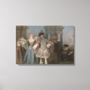 Antoine Watteau - de Franse Comedians Canvas Afdruk