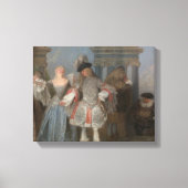 Antoine Watteau - de Franse Comedians Canvas Afdruk (Voorkant)