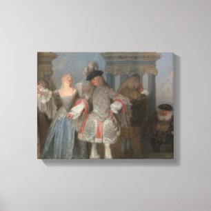 Antoine Watteau - de Franse Comedians Canvas Afdruk