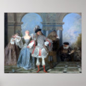 Antoine Watteau de Franse Comedians Poster (Voorkant)