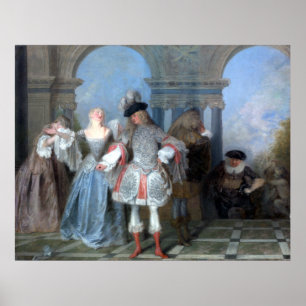 Antoine Watteau de Franse Comedians Poster