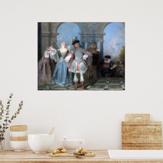 Antoine Watteau de Franse Comedians Poster (Keuken)