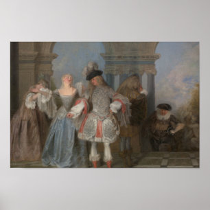 Antoine Watteau - de Franse Comedians Poster