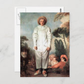 ANTOINE WATTEAU - Pierrot (Gilles) 1718 Briefkaart (Voorkant / Achterkant)
