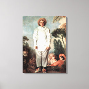 ANTOINE WATTEAU - Pierrot (Gilles) 1719 Canvas Afdruk