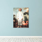 ANTOINE WATTEAU - Pierrot (Gilles) 1719 Canvas Afdruk (Insitu (Houten vloer))