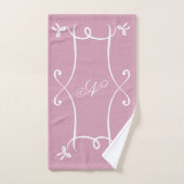 Antoinette Dusty Roos Elegant Emblem Filigree Bad Handdoek (Handdoek)