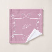 Antoinette Dusty Roos Elegant Emblem Filigree Bad Handdoek (Wasdoekje)