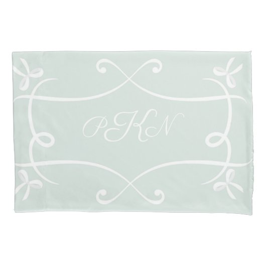 Antoinette Green Elegant Emblem Filigree Kussensloop (Voorkant)