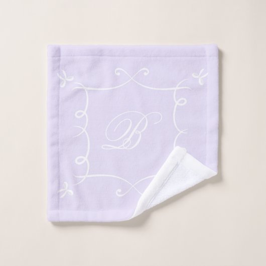 Antoinette Lavender Elegant Emblem Filigree Bad Handdoek (Wasdoekje)