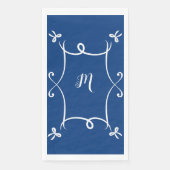 Antoinette Navy Blue Elegant Emblem Filigree Servet (Voorkant)
