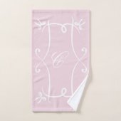 Antoinette Pink Elegant Emblem Filigree Bad Handdoek (Handdoek)