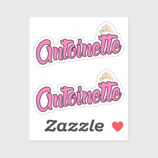 Antoinette Roze Naam x2 Vinyl Sticker (Vel)