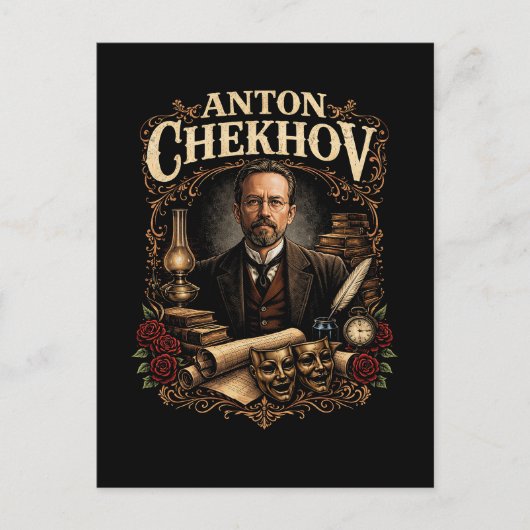 Anton Chekhov Briefkaart (Voorkant)