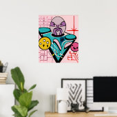 Anton LaVey Aan de Popcorn Tafel Poster (Thuiskantoor)