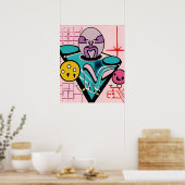 Anton LaVey Aan de Popcorn Tafel Poster (Keuken)