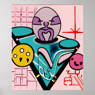 Anton LaVey Aan de Popcorn Tafel Poster