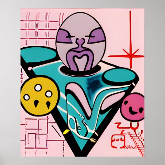 Anton LaVey Aan de Popcorn Tafel Poster (Voorkant)