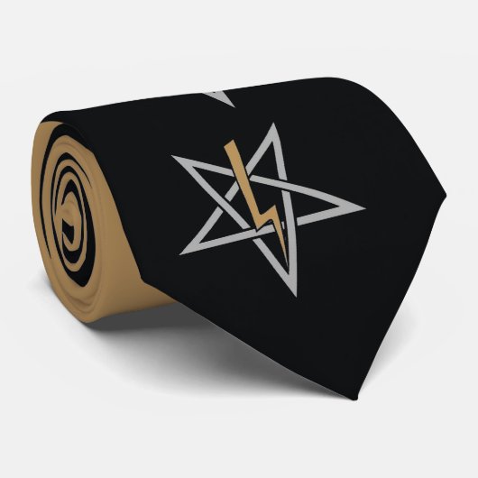 Anton LaVey Sigil Abstracte golf Stropdas {Gold} (Opgerold)