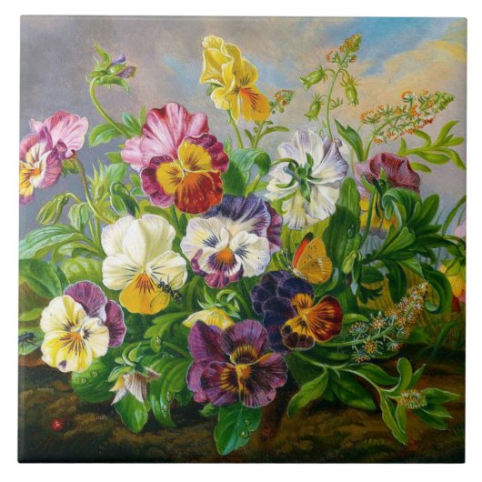 Anton Mollis VintagePansy Tegeltje (Voorkant)