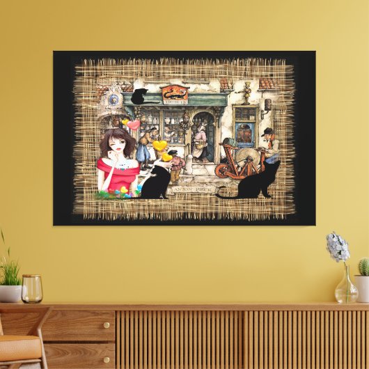 Anton Pieck - Chemicaliënshop Canvas Afdruk (Insitu (Woonkamer))