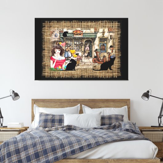 Anton Pieck - Chemicaliënshop Canvas Afdruk (Insitu (Slaapkamer))