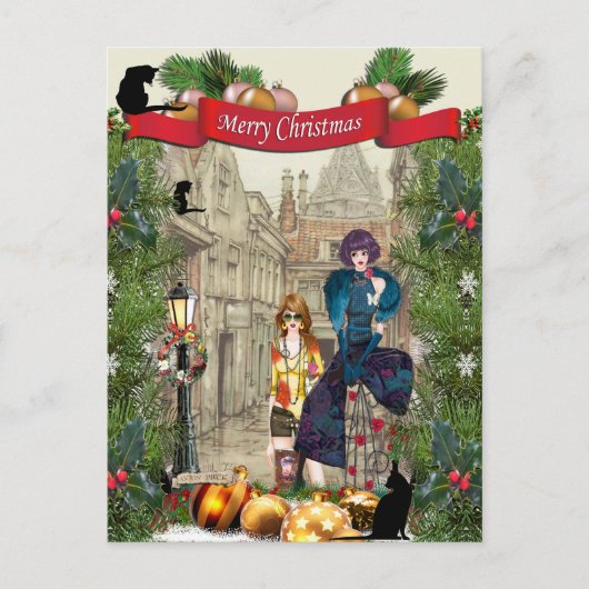 Anton Pieck in het oude Briefkaart van Amsterdam (Voorkant)