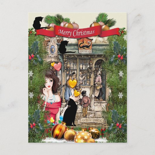 Anton Pieck "The Chemist"-Briefkaart Feestdagenkaart (Voorkant)