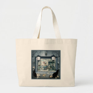 ANTON PIEK ontwerp met donkerblauwe stang Grote Tote Bag