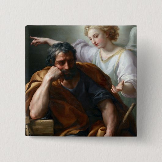 Anton Raphael brengt de droom van Sint-Joseph Vierkante Button 5,1 Cm (Voorkant)