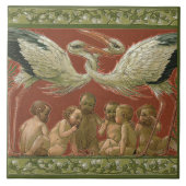 Anton Seder's Tender Storks Art Nouveau Wall Tegeltje (Voorkant)