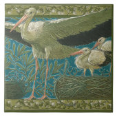 Anton Seder's Tender Storks Art Nouveau Wall Tegeltje (Voorkant)
