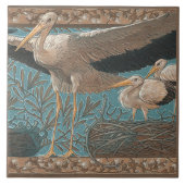 Anton Seder's Tender Storks Art Nouveau Wall Tegeltje (Voorkant)