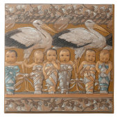 Anton Seder's Tender Storks Art Nouveau Wall Tegeltje (Voorkant)