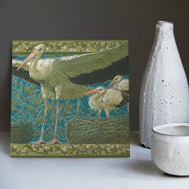 Anton Seder's Tender Storks Art Nouveau Wall Tegeltje