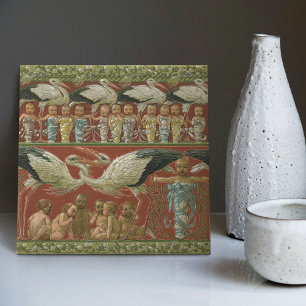 Anton Seder's Tender Storks Art Nouveau Wall Tegeltje