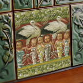 Anton Seder's Tender Storks Art Nouveau Wall Tegeltje