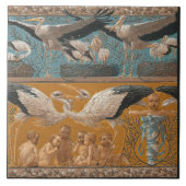Anton Seder's Tender Storks Art Nouveau Wall Tegeltje (Voorkant)