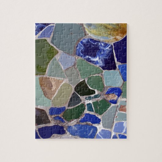 Antoni Gaudi Blauwe Mozaïeken Legpuzzel (Verticaal)