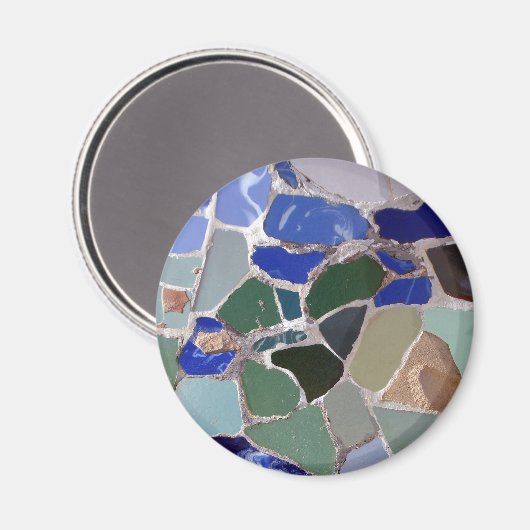 Antoni Gaudi Blue Mosaics Magneet (Voorkant / Achterkant)