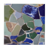Antoni Gaudi Blue Mosaics Tegeltje (Voorkant)