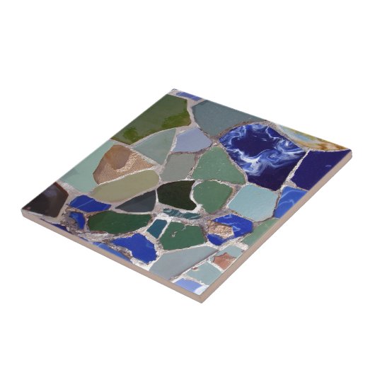 Antoni Gaudi Blue Mosaics Tegeltje (Zijkant)
