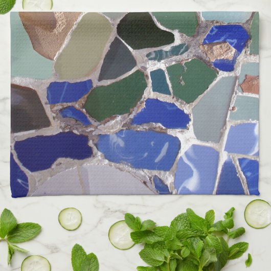 Antoni Gaudi Blue Mosaics Theedoek (Gevouwen)