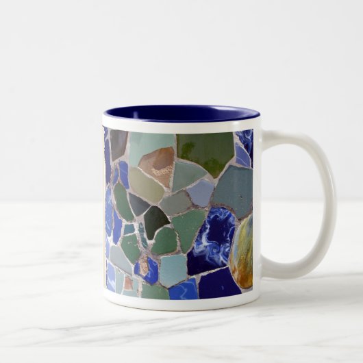 Antoni Gaudi Blue Mosaics Tweekleurige Koffiemok (Rechts)