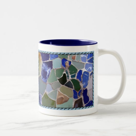 Antoni Gaudi Blue Mosaics Tweekleurige Koffiemok (Rechts)