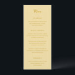Antonia Butter Geel Elegant Huwelijk Menu<br><div class="desc">Elegante huwelijksmenu's met een eenvoudig ontwerp met script- en serif-lettertypen.</div>